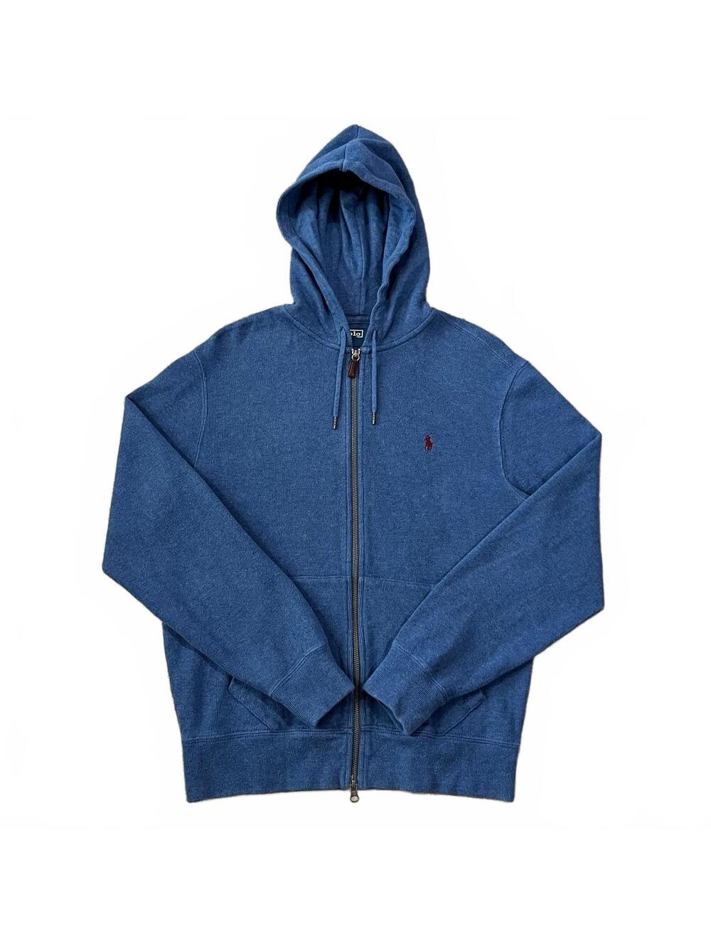 Polo Ralph Lauren Mens Full Zip Up Hoodie Blue Size Medium